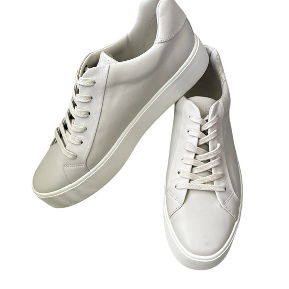 Vince Benfield Leather Platform Sneakers Off White Size 10